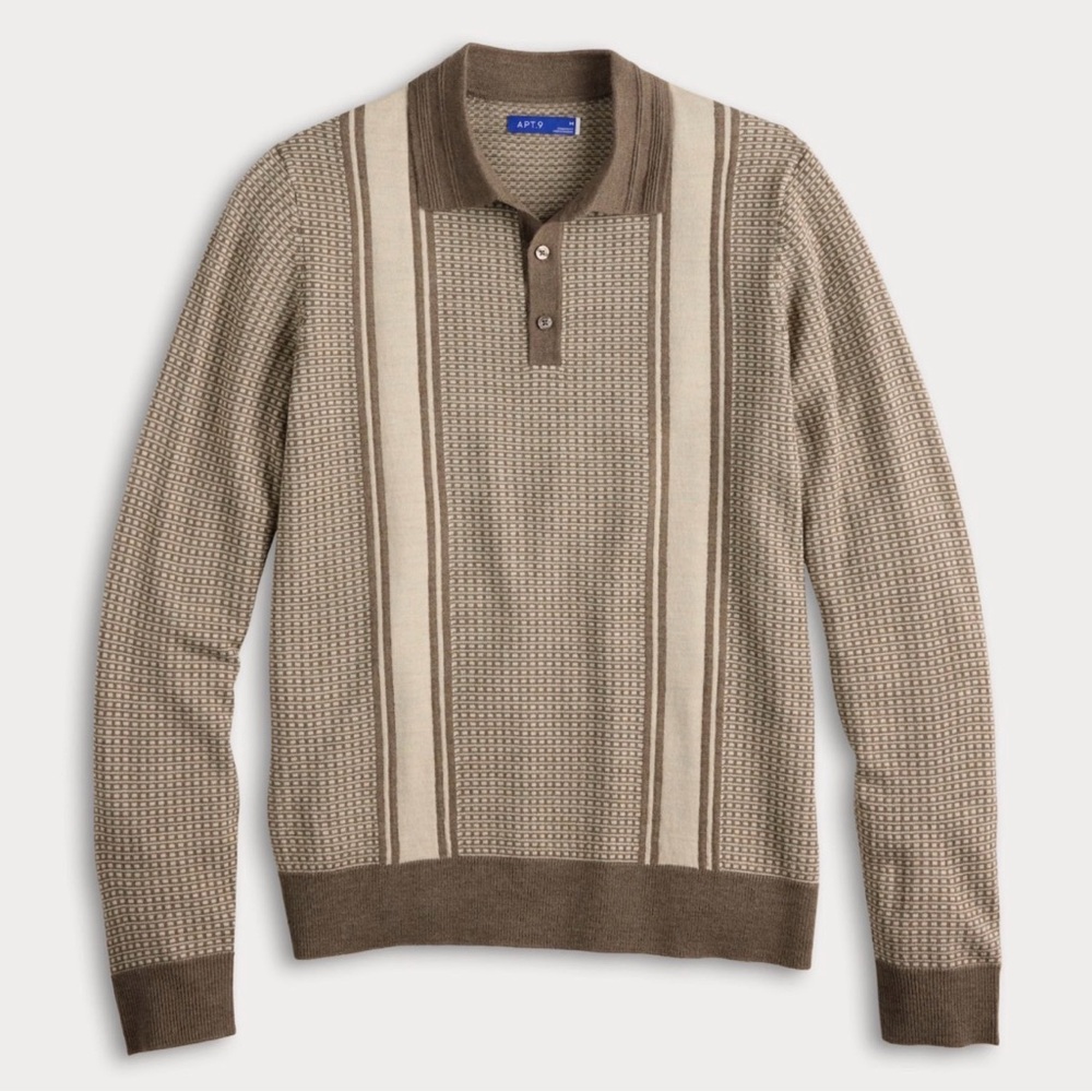Apt. 9 Brown and Tan Men's Sweater